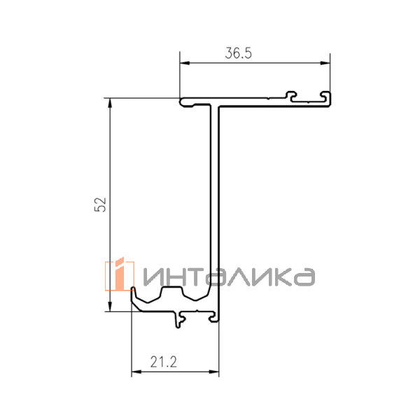 Направляющая верхняя FIRMAX FM509, накладной монтаж, L5000, серебро – 2