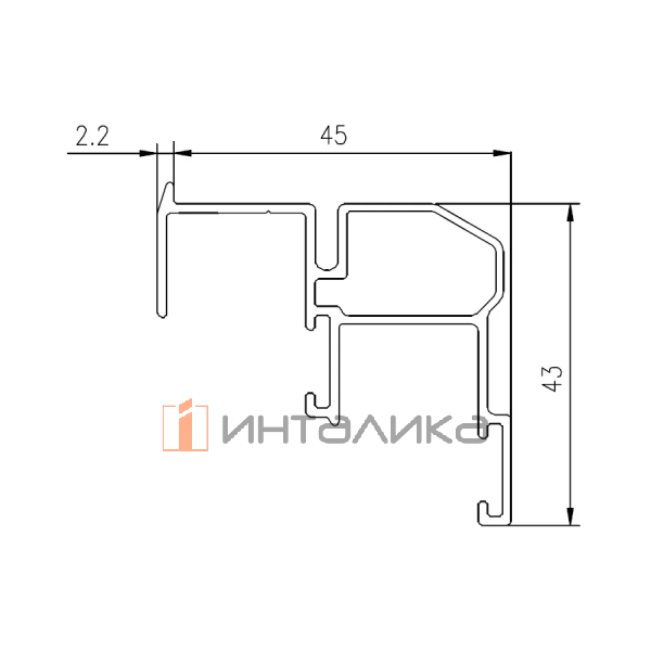Направляющая нижняя FIRMAX FM509, накладной монтаж, L3000, серебро – 2