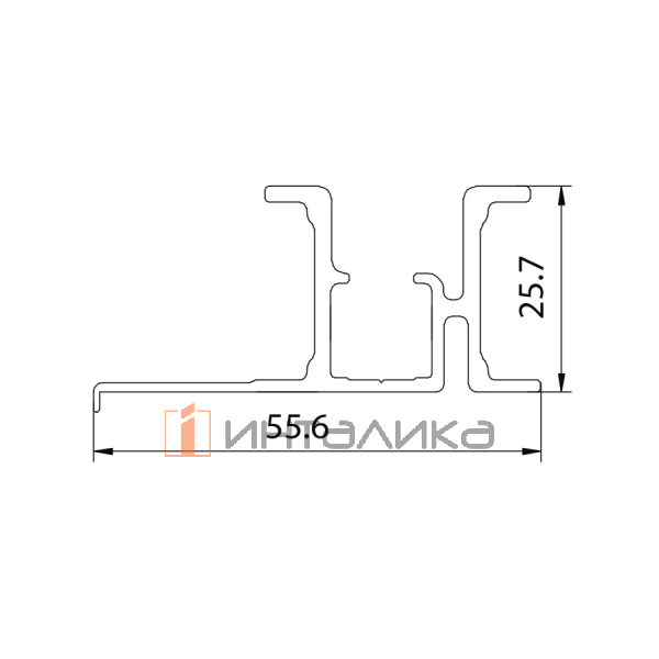 Направляющая верхняя FIRMAX FM902, накладной монтаж, L3000, серебро – 2