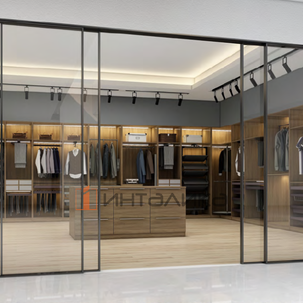 Комплект для 4-х сдвижных дверей из алюминиевого профиля FIRMAX FM911 с синхронным плавным закрыванием – 3