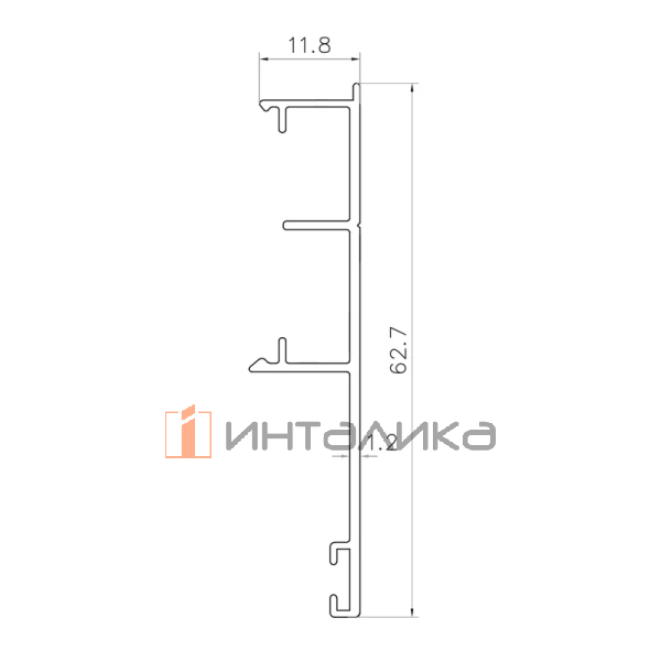Декоративная планка для направляющей FIRMAX FM186, L2000, черный – 2