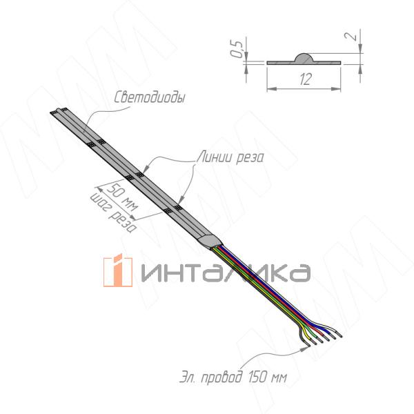 LUX, COB лента светодиодная, RGBCCT, 840 диодов, 24V, 5 м, CRI 90, теплый белый - холодный белый 2700-6500К, IP20, 16W/1м – 3
