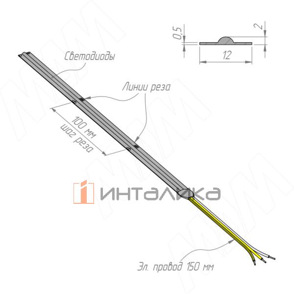LUX, COB SPI лента светодиодная, бегущая, 420 диодов, 24V, 5 м, CRI 90, холодный белый 6500К, IP20, 11W/1м – 3