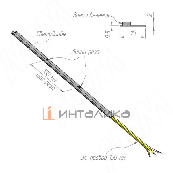 LUX, COB SPI лента светодиодная, бегущая, бокового свечения, 560 диодов, 24V, 5 м, CRI 90,теплый белый - холодный белый 2700-6500К, IP20, 8W/1м – 3