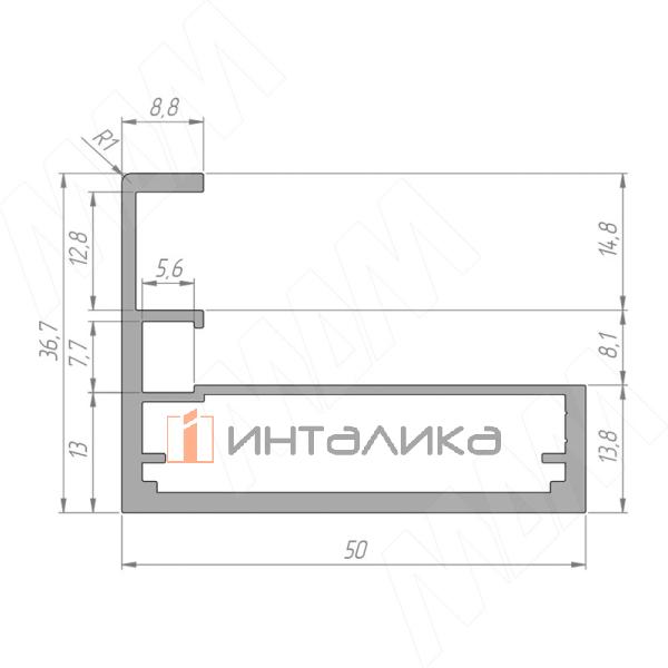PRIME Профиль рамочный широкий, с интегрированной ручкой черный брашированный (анод), L-3000 – 2