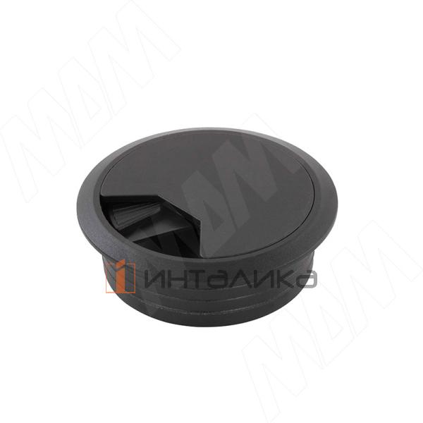Заглушка кабель-канала, пластиковая, круглая, d=60 мм, черная – 2