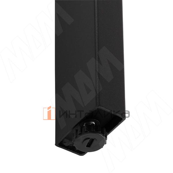 Кордова опора для стола прямоугольная, 50х25мм, H1108+12 мм, черный (RAL 9005, муар) – 3