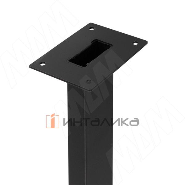 Кордова опора для стола прямоугольная, 50х25мм, H878+12 мм, черный (RAL 9005, муар) – 2
