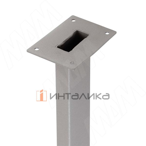 Кордова опора для стола прямоугольная, 50х25мм, H718+12 мм, хром матовый (RAL 9006, муар) – 2