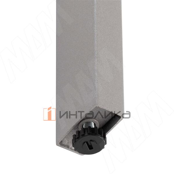 Кордова опора для стола прямоугольная, 50х25мм, H718+12 мм, хром матовый (RAL 9006, муар) – 3