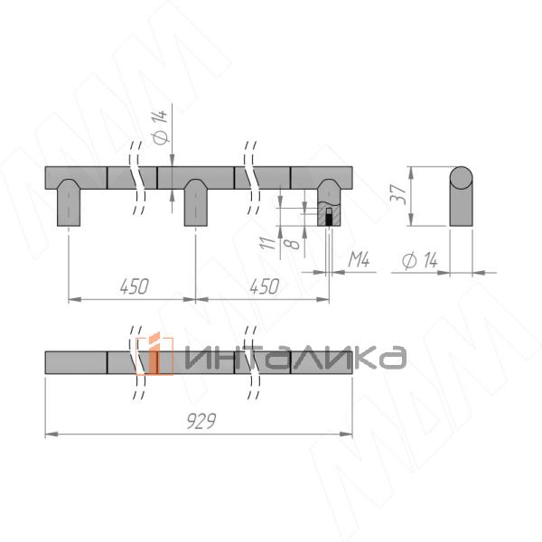Ручка-рейлинг 900мм Timeless metal green – 2