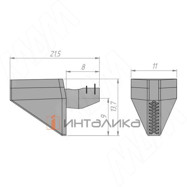 Полкодержатель для стеклянных полок без фиксации, титан – 3