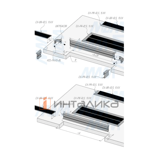 EXIT профиль заглушки кабель-канала, серебро, L=1000 мм – 3