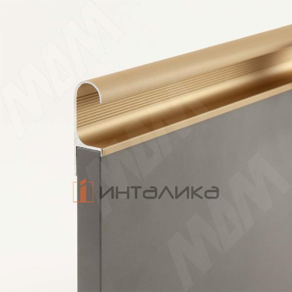 Профиль-ручка крепление саморезами для фасада 18мм, золото матовое (анод), L-3000мм – 2