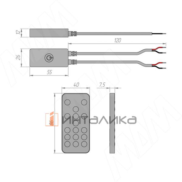 Диммер с пультом ДУ, 2.4ГГц, для монохромной светодиодной ленты – 3
