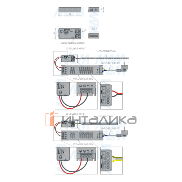 SMART, Контроллер для монохромных и CCT лент, 2.4 ГГц, WiFi, Tuya  – 2