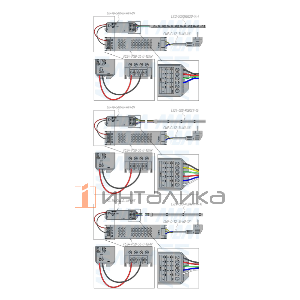 SMART, Контроллер для монохромных, CCT,  RGB, RGBW, RGBCCT лент, 2.4 ГГц, WiFi, Tuya – 3