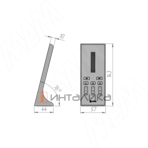 SMART, Пульт дистанционного управления контроллером для монохромной ленты, сенсорный, вертикальный, 3 зоны, 2.4 ГГц – 2