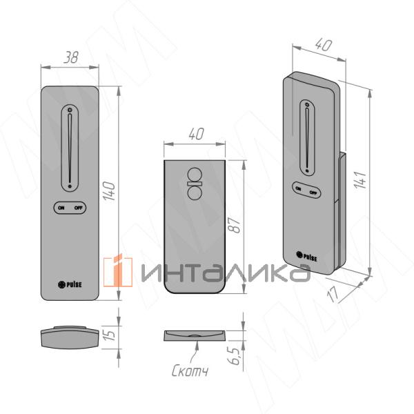 SMART, Пульт дистанционного управления контроллером для монохромной или CCT ленты, сенсорный, магнитное крепление, 2.4 ГГц – 3