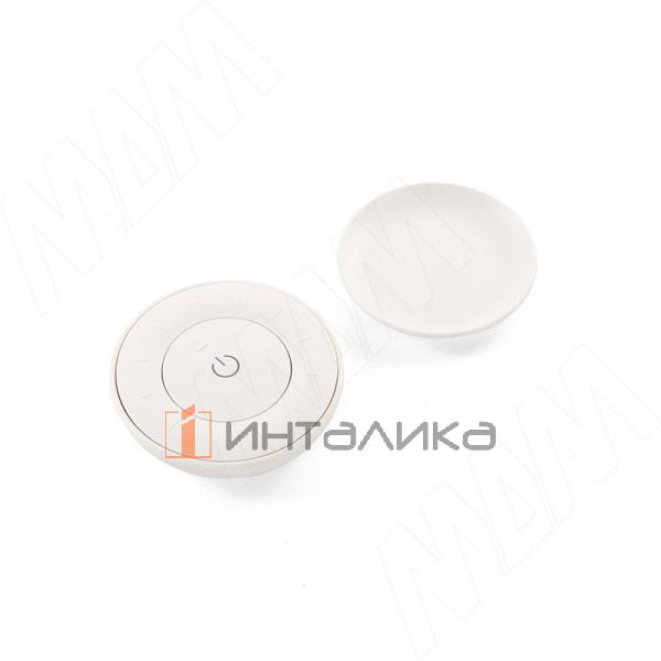 SMART, Пульт дистанционного управления контроллером для монохромной или CCT ленты, с колесом прокрутки, c круглым магнитным креплением, белый, 2.4 ГГ – 2