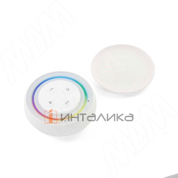 SMART, Пульт дистанционного управления контроллером для лент RGB, RGBW, RGBCCT, сенсорный, c круглым магнитным креплением, белый, 2.4 ГГц – 2