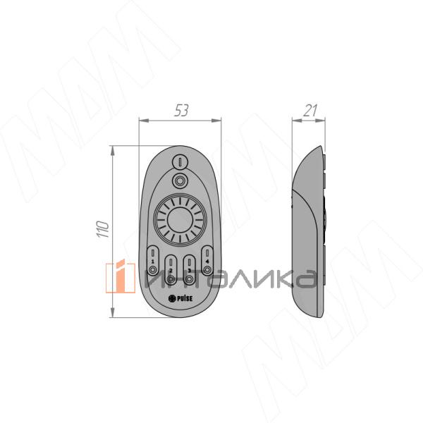 SMART, Пульт дистанционного управления контроллером для монохромной или CCT ленты, с вращающимся колесом, 4 зоны, 2.4 ГГц – 3