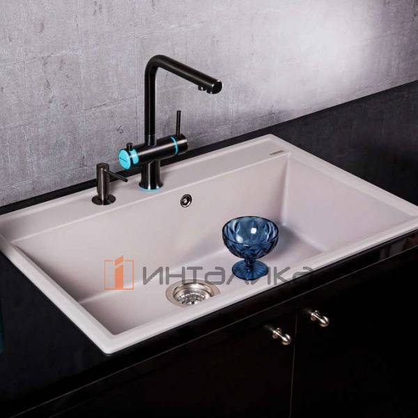 Мойка Omoikiri DAISEN 77 Artgranit, 800, накладная, белый – 6