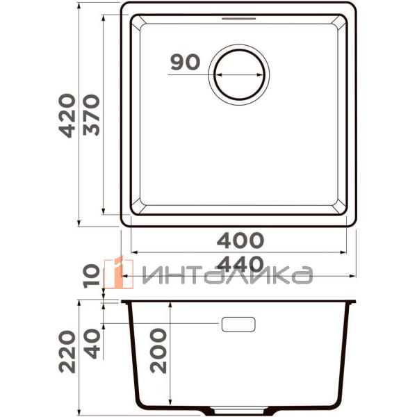 Мойка Omoikiri DAISEN 57 Artgranit, 500, накладная, leningrad grey – 2