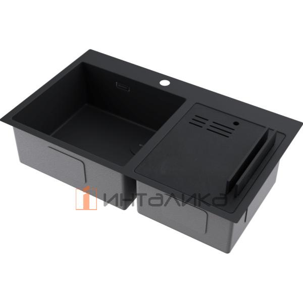 Мойка Omoikiri Akisame 86-2 Side нержавеющая сталь, 900, накладная, графит – 2