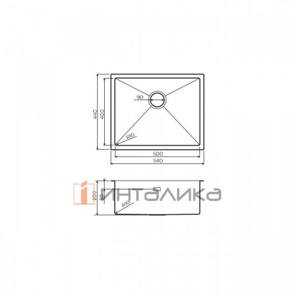 Мойка Omoikiri Taki 54-U/IF-L Side нержавеющая сталь, 600, накладная, нержавеющая сталь – 3