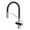Превью Смеситель Omoikiri AKENO однорычажный, с выводом питьевой воды, с гибким шлангом, хром / черный – 1