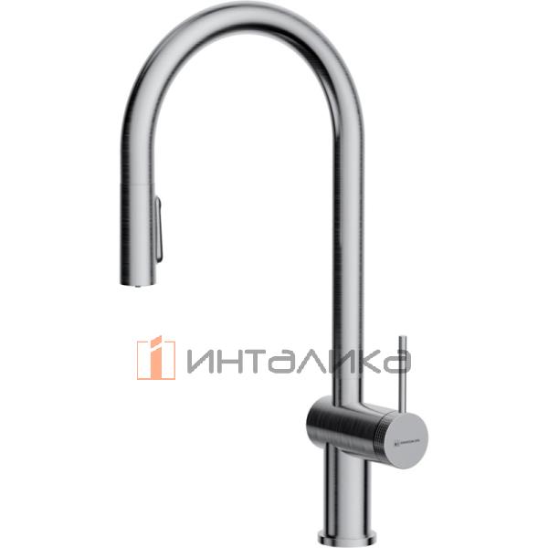 Смеситель Omoikiri Tahara-SB однорычажный, с выводом питьевой воды, с выдвижным шлангом, нержавеющая сталь – 1