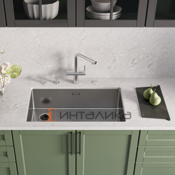 Смеситель Omoikiri Karatsu-S однорычажный, с выводом питьевой воды, с выдвижным шлангом, нержавеющая сталь – 3