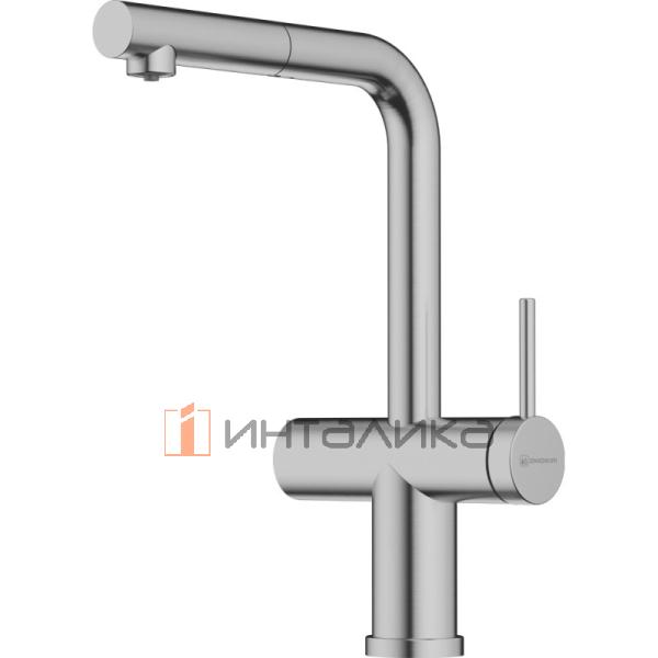 Смеситель Omoikiri Karatsu-S однорычажный, с выводом питьевой воды, с выдвижным шлангом, нержавеющая сталь – 1