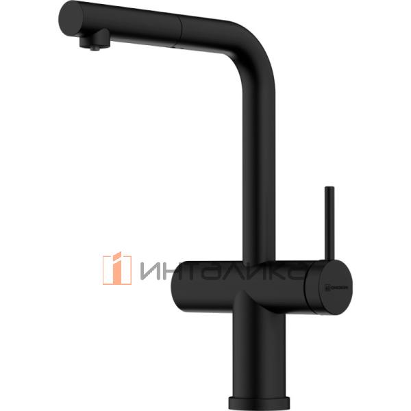 Смеситель Omoikiri Karatsu-S однорычажный, с выводом питьевой воды, с выдвижным шлангом, графит – 1