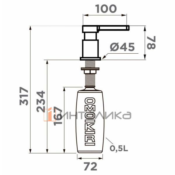 Дозатор для моющего средства Omoikiri OM-05, светлое золото – 2