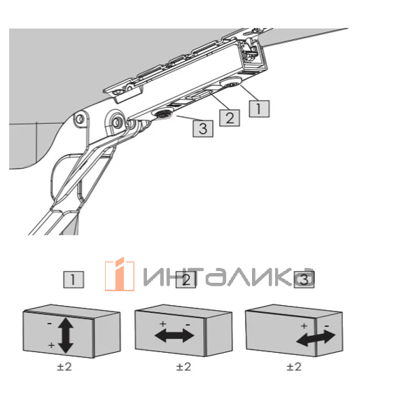 Комплект откидного подъемного механизма DTC Top Stay SF, H400-700, индекс нагрузки 3200-9000, белый – 5