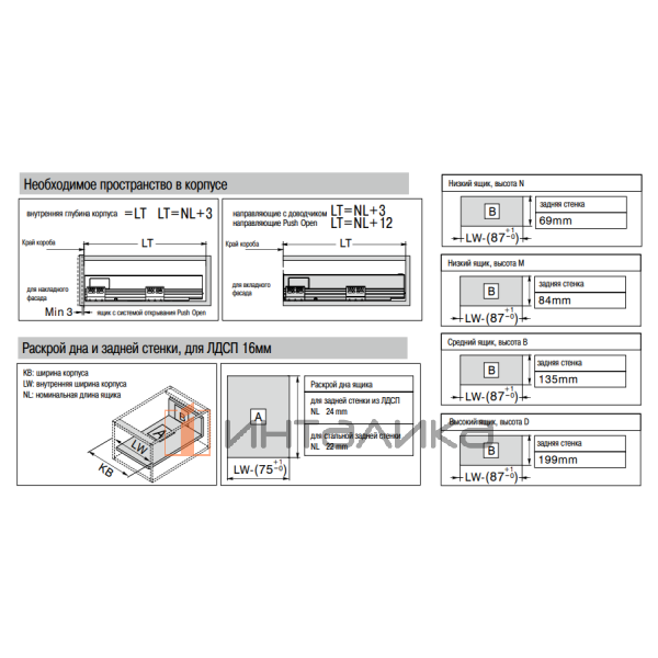 Стандартный фасадный ящик DTC Dragon Box, Soft-Close, полное выдвижение, H84, NL350, G30, белый – 3