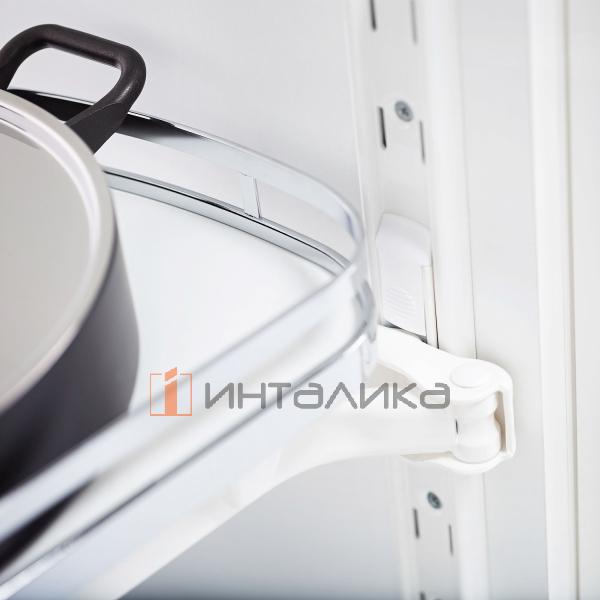 Поворотно-выдвижной механизм KESSEBOHMER Le Mans 450, 2 полки Arena style с доводчиками на закрывание, Anti-slip, H720-900мм, левый, белый/хром – 4