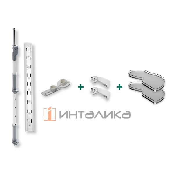 Поворотно-выдвижной механизм KESSEBOHMER Le Mans 500, 2 полки Arena style с доводчиками на закрывание, Anti-slip, H720-900мм, правый, белый/хром – 5