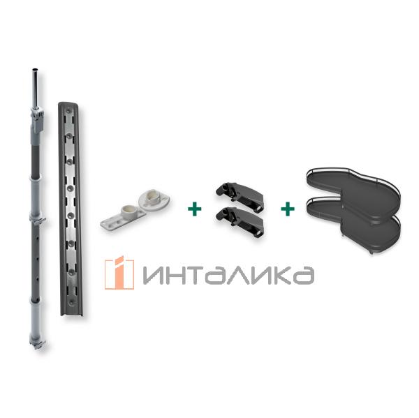 Поворотно-выдвижной механизм KESSEBOHMER Le Mans 450, 2 полки Arena style с доводчиками на закрывание, Anti-slip, H720-900мм, правый, антрацит – 4