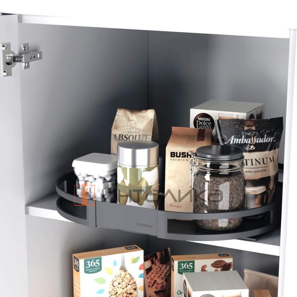 Поворотный механизм KESSEBOHMER Turn Motion III 600, 1 полка Arena style, Anti-slip, H195мм, антрацит – 2