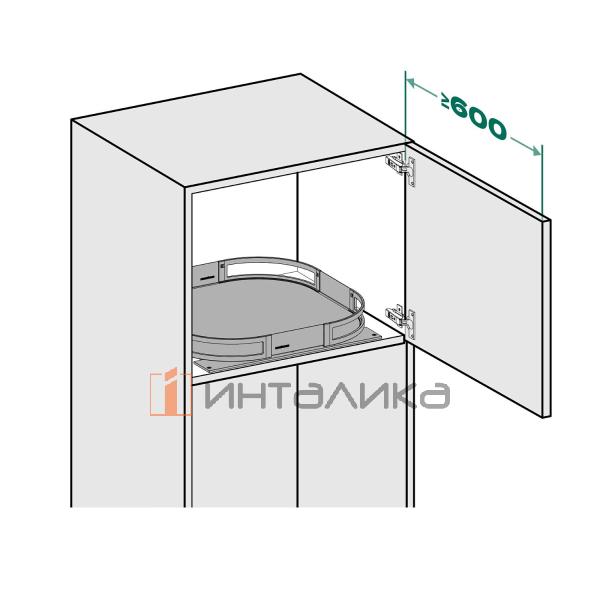 Поворотный механизм KESSEBOHMER Turn Motion III 600, 1 полка Arena style, Anti-slip, H195мм, антрацит – 4