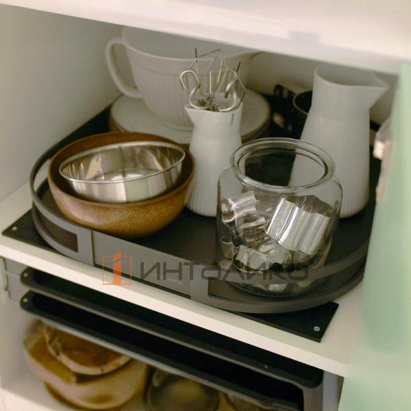 Поворотный механизм KESSEBOHMER Turn Motion III 600, 1 полка Arena style, Anti-slip, H195мм, антрацит – 5