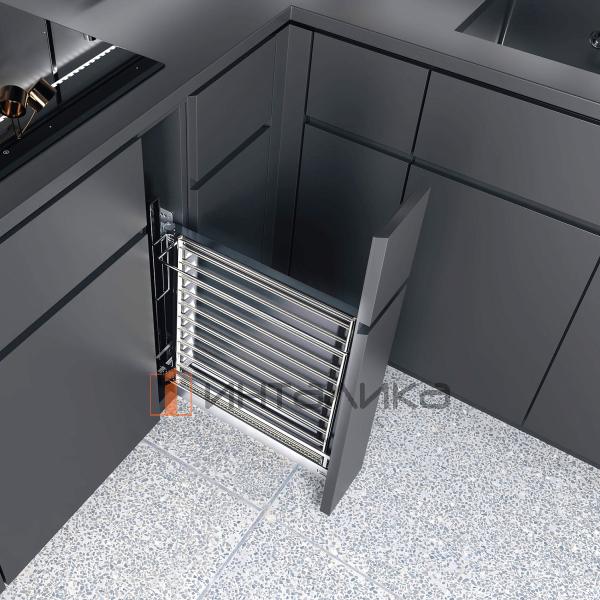 Бутылочница KESSEBOHMER №15, с противнедержателем, 1 полка Arena style с доводчиком на закрывание, Anti-slip, 150х500х540, хром – 3