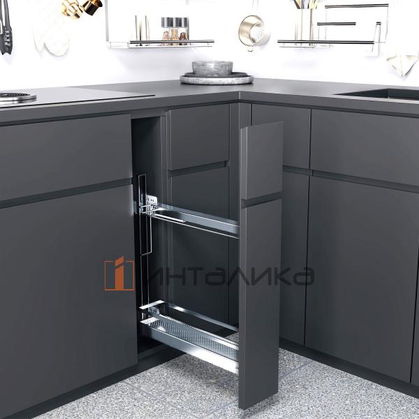 Бутылочница KESSEBOHMER №15, с противнедержателем, 1 полка Arena style с доводчиком на закрывание, Anti-slip, 150х500х540, хром – 2