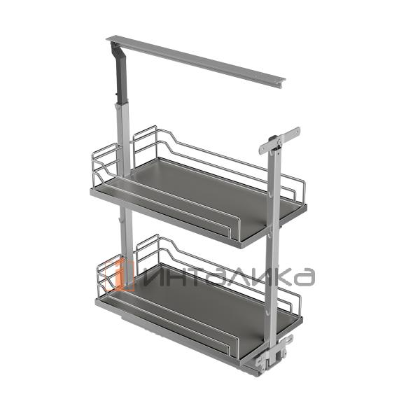 Выдвижной механизм KESSEBOHMER Dispensa Junior 300, 2 полки Arena classic с доводчиком на закрывание, Anti-slip, H695-783, хром – 4