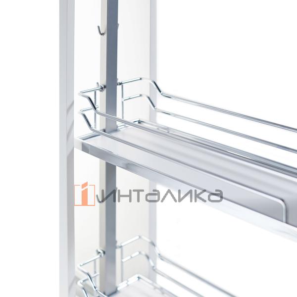 Выдвижной механизм KESSEBOHMER Dispensa Junior 300, 2 полки Arena classic с доводчиком на закрывание, Anti-slip, H695-783, хром – 7