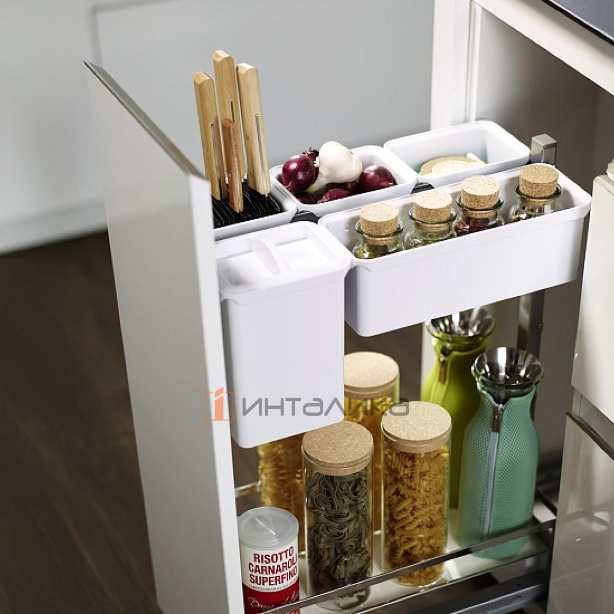 Выдвижной механизм KESSEBOHMER Dispensa Junior Youboxx 300, 1 полка Arena classic, набор Youboxx №5, с доводчиком на закрывание, Anti-slip, H695-783, титан