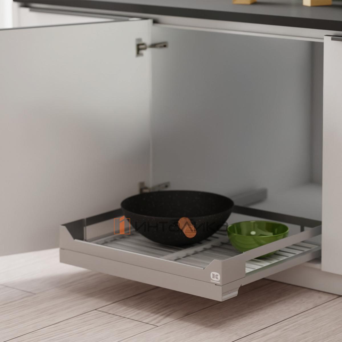 Сушка выдвижная KESSEBOHMER И44 Дайнинг Агент 600, титан / белый